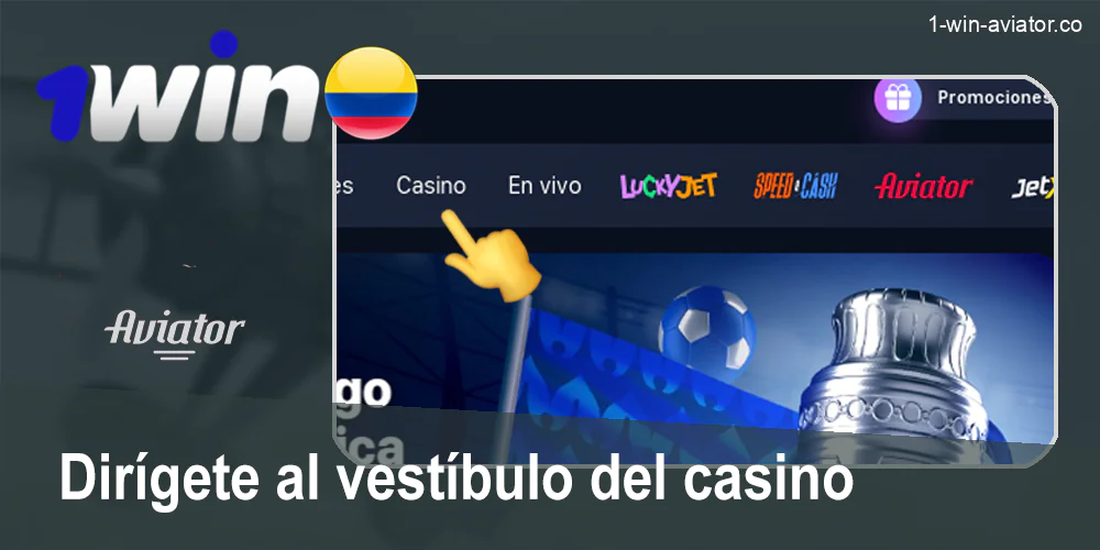 Vaya a la sección Casino del sitio web oficial de 1Win